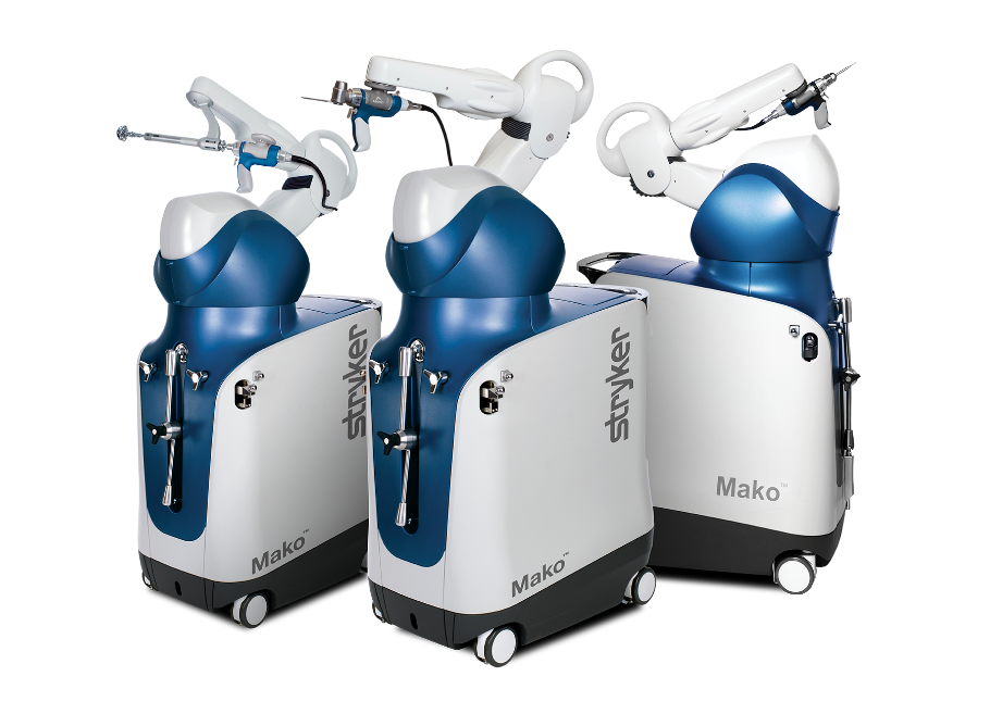 Stryker Mako robotic surgery consoles. 
