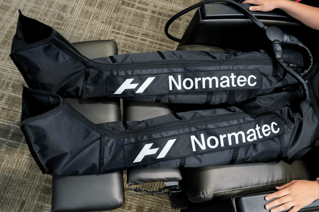 Normatec compression boots. 
