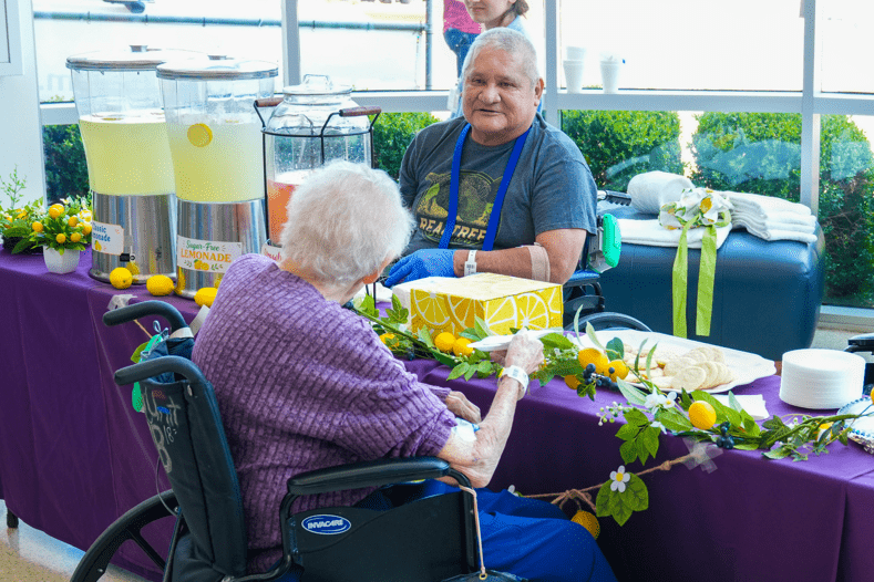 Norman Regional Inpatient Rehabilitation patients operating a lemonade stand